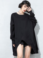 Personalized Round Neck Irregular Long Sleeve Top